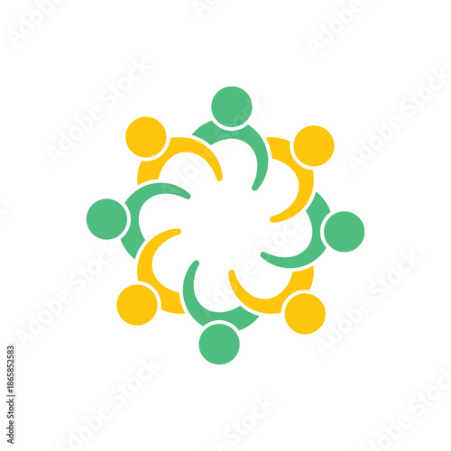 rotating successful people community logo design