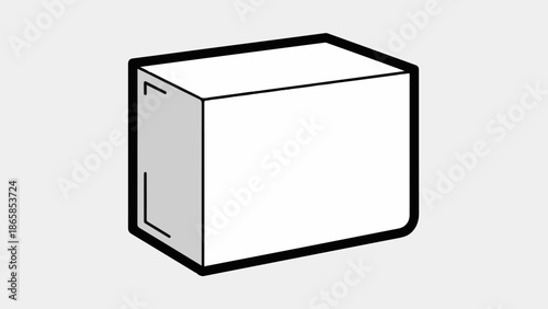 A simple, clean illustration of a rectangular prism, with one side shaded