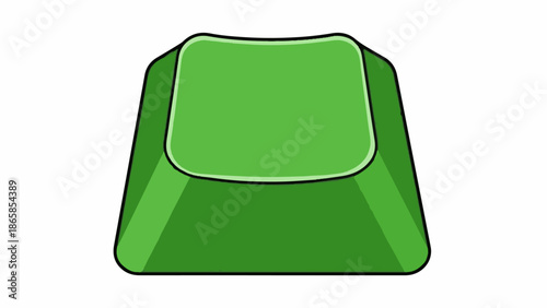 A stylized illustration of a single green keyboard key