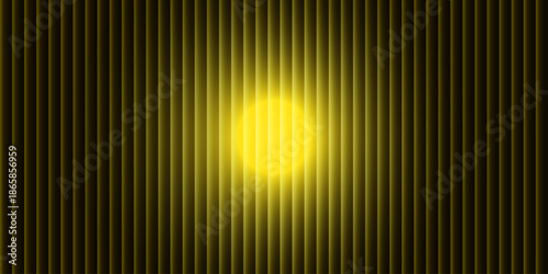Dark Abstract Futuristic Background with Warm Color Glowing Semicircle Sun and Vertical Light Stripes