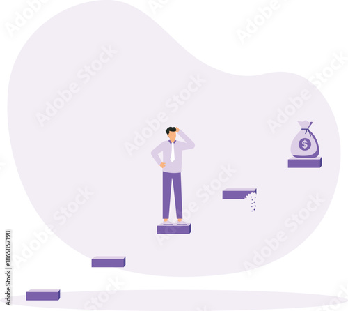 Financial Challenge and financial goal, power of compound interest collecting wealth concept
