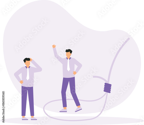 Business dishonesty and betrayal or jealousy colleague, career competitor or cheating concept
