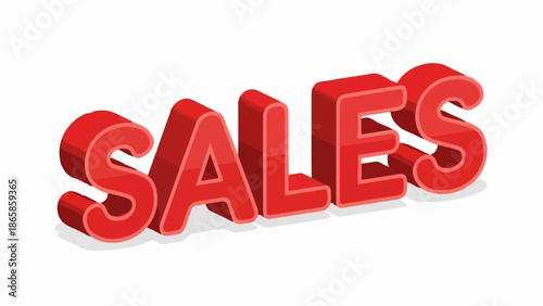 Bright red 3D text spelling "SALES" in a bold, graphic style