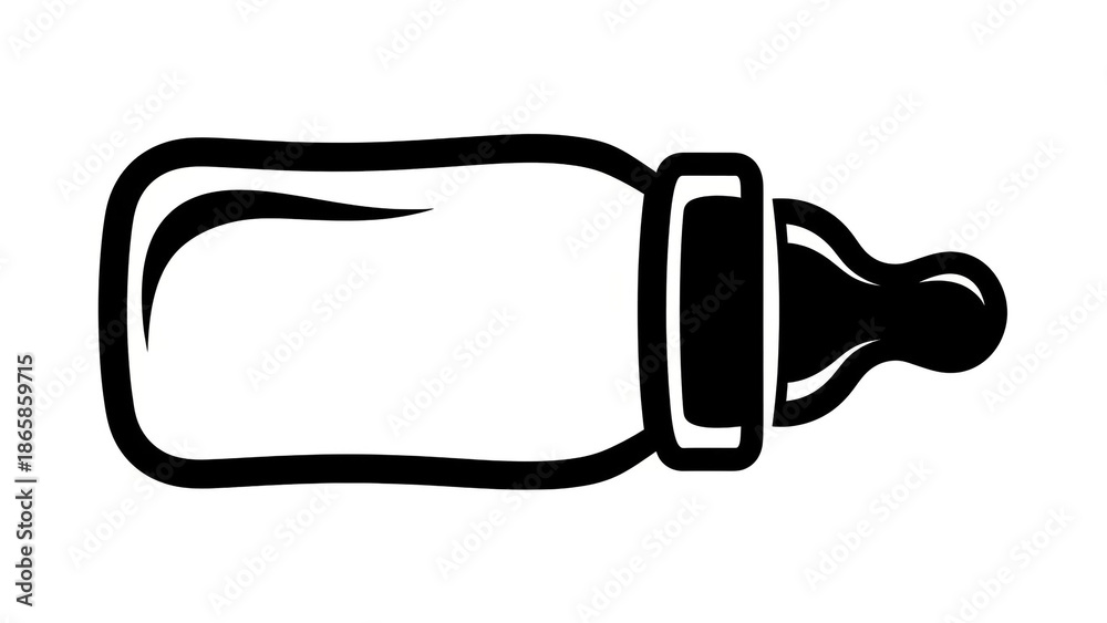 Fototapeta premium Baby bottle icon for parenting and childcare designs
