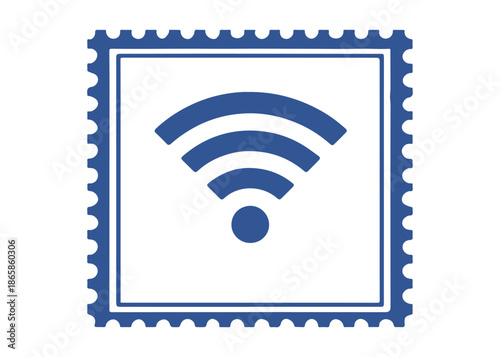 WIFI postage stamp vector icon on a white background
Vector postage stamp on a white background