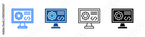 Program Multiple Style Icon Set 