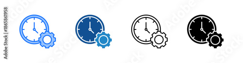 Time Management Multiple Style Icon Set 