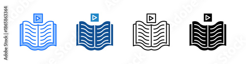 Video Tutorial Multiple Style Icon Set 