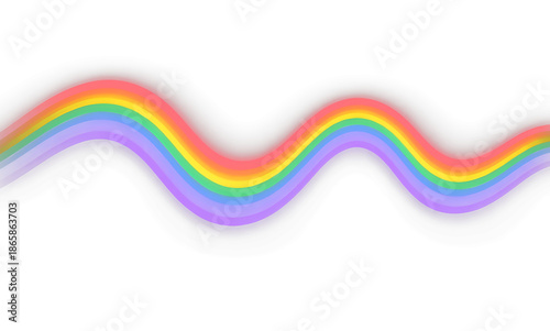 Colorful rainbow wave, wavy spiral. Abstract colorful wave with light and curve effects. Vibrant spectral illustration.