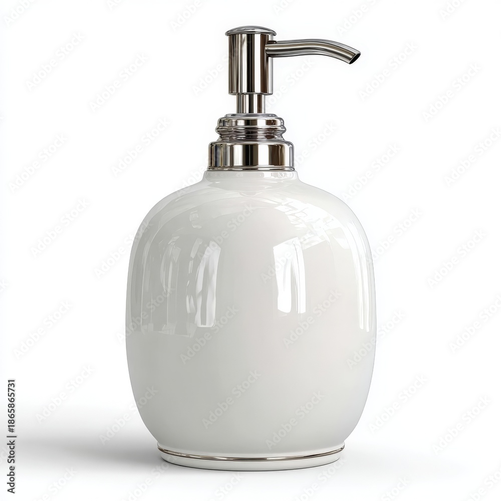 Obraz premium a white ceramic soap pump - isolated product photo