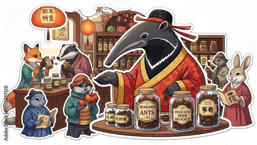 Lunar New Year Anteater Ant Seller Shop
