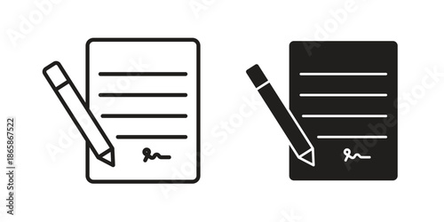 Agreement icons set designed in filled, outline, line and stroke style