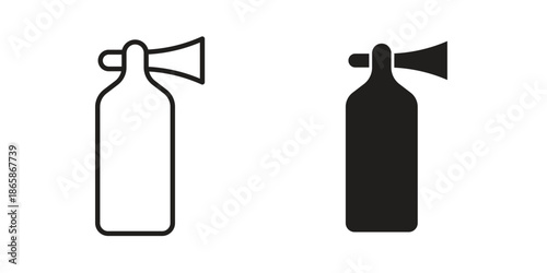 Air horn icons set designed in filled, outline, line and stroke style