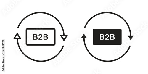 B2B icons set designed in filled, outline, line and stroke style