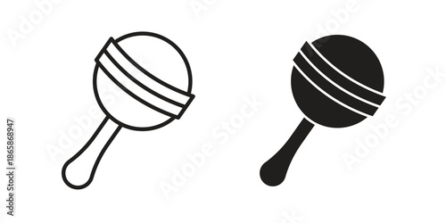 baby rattle icons set designed in filled, outline, line and stroke style