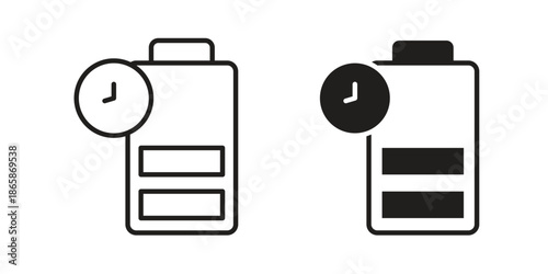 Battery life icons set designed in filled, outline, line and stroke style