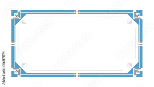 Blue decorative frame border.