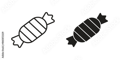 Candy icons set designed in filled, outline, line and stroke style