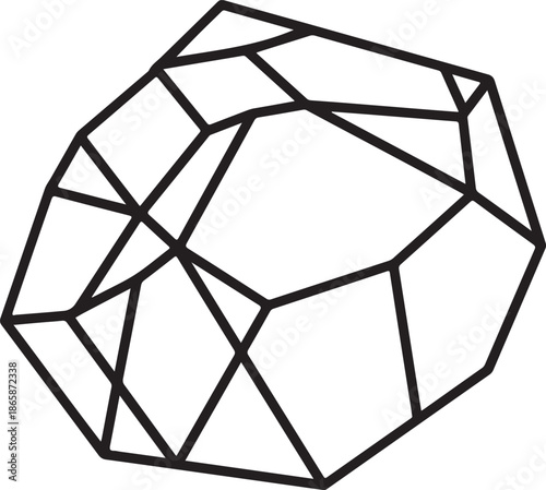 crystal and gemstone coloring pages featuring clean black line art and detailed faceted shapes.