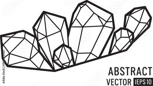 crystal and gemstone coloring pages featuring clean black line art and detailed faceted shapes.