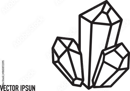 crystal and gemstone coloring pages featuring clean black line art and detailed faceted shapes.