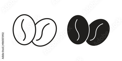 Coffee beans icons set designed in filled, outline, line and stroke style