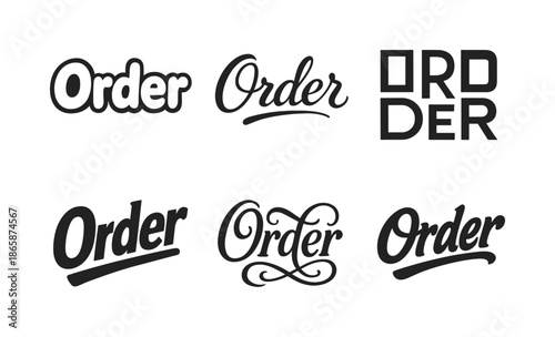 Creative Lettering Grid. Order as a daily anchor. Set lettering. harmonious lettering variations of the same emblematic concept, each with different artistic