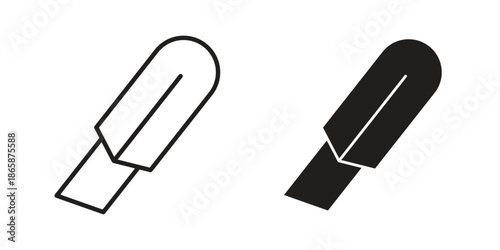 Cutter icons set designed in filled, outline, line and stroke style