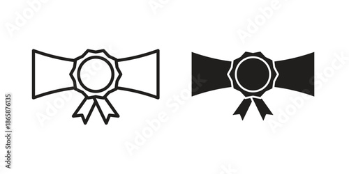 Diploma icons set designed in filled, outline, line and stroke style