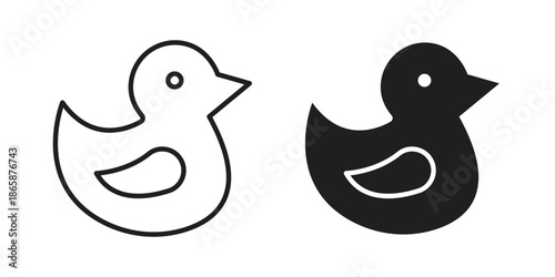 Duck icons set designed in filled, outline, line and stroke style