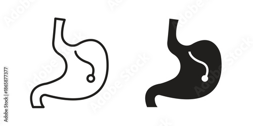 Endoscopy icons set designed in filled, outline, line and stroke style