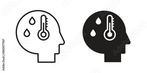 Fever icons set designed in filled, outline, line and stroke style