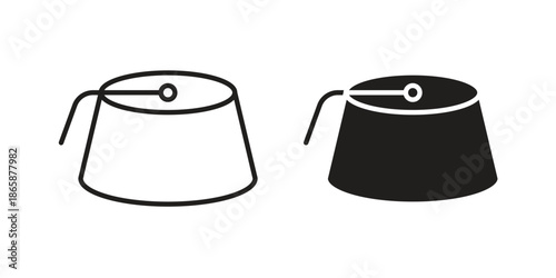 Fez hat icons set designed in filled, outline, line and stroke style