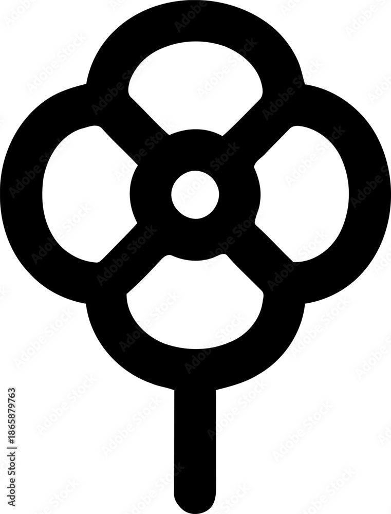 Obraz premium The design modern showcases a clean geometry silhouette of a poppy flower in a minimalist floral mark with modern abstract style