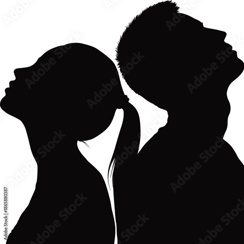 With a shared vision for the future, the modern couple gazes dreamily upward, their aspirations intertwined