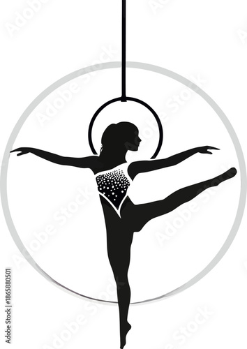 The image of a male gymnast on rings embodies powerful athleticism through strength and precise training