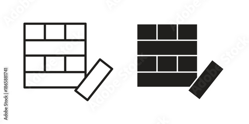 Jenga icons set designed in filled, outline, line and stroke style