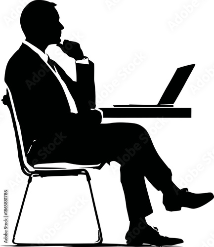 At a desk, a writer with a sleek and modern appearance composes stories that are the epitome of creative literature