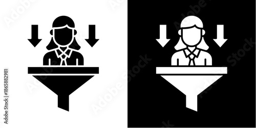 Filter  Icon Set White Style Collection