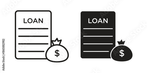 loan icons set designed in filled, outline, line and stroke style