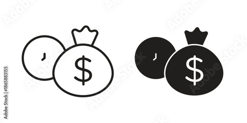 Long term investment icons set designed in filled, outline, line and stroke style