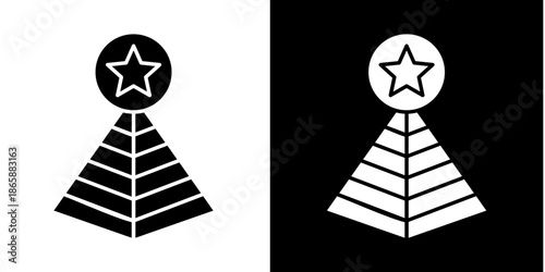 Pyramid Chart  Icon Set White Style Collection
