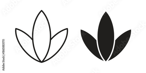 Lotus icons set designed in filled, outline, line and stroke style
