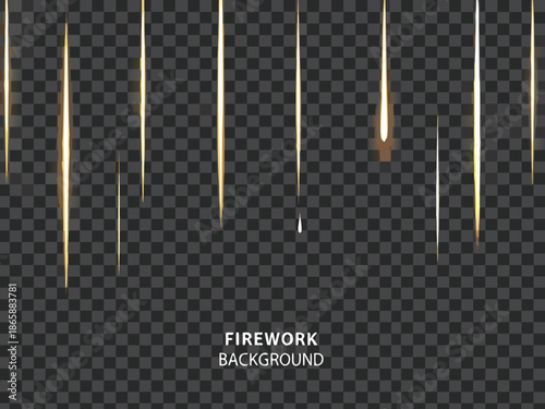 Golden streaks and trails against a transparent checkered background