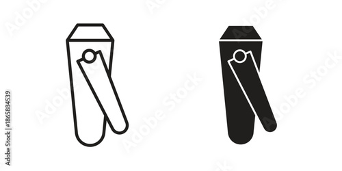 Nail clippers icons set designed in filled, outline, line and stroke style