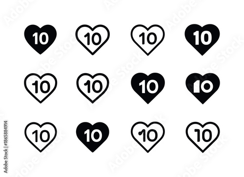 Relationship Milestone Icons. Personal milestones in relationships and family. Icon set. Set Logo of personal milestones in relationships and family: