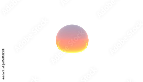 Sphere with gradient colors, and oblong shape below, on a black backdrop