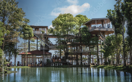Wooden tree house at Chumphon, Thailand