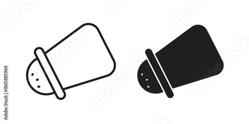 Pepper shaker icons set designed in filled, outline, line and stroke style