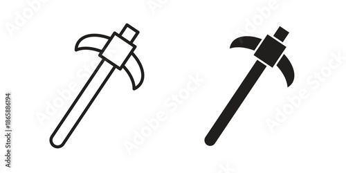 Pick axe icons set designed in filled, outline, line and stroke style